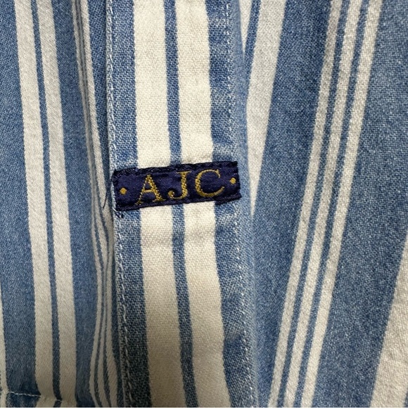 Arizona Jean Co. Men’s Vintage Sleeveless Hooded Button-Up Shirt Striped size L - Picture 8 of 10